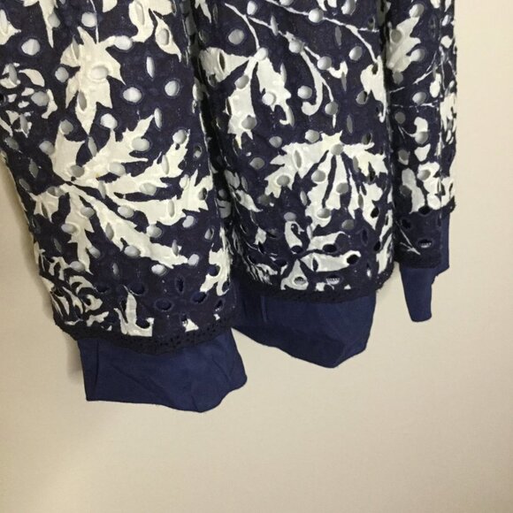 Cynthia Steffe Navy & White Eyelet Summer Dress - Picture 4 of 10